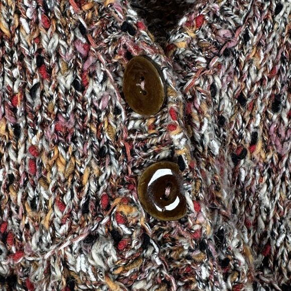 Free People Sweater Womens Small Boho Open Cardigan Button Knit Peplum - Picture 7 of 12